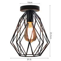 Plafonnier Cuisine Industriel Noir Semi-Encastré, Cage Métal, 25 Modèles au Choix