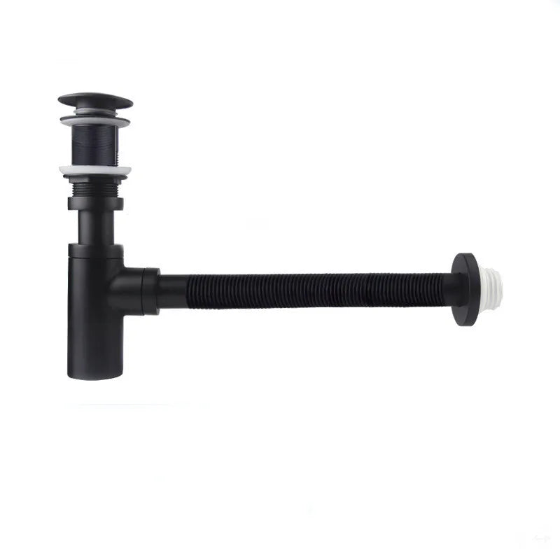 Siphon Lavabo Laiton et Bonde Pop-Up, Flexible 35 cm