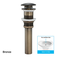 Bonde Lavabo Pop-Up Laiton 66 mm avec ou sans Trop-Plein, 8 Finitions