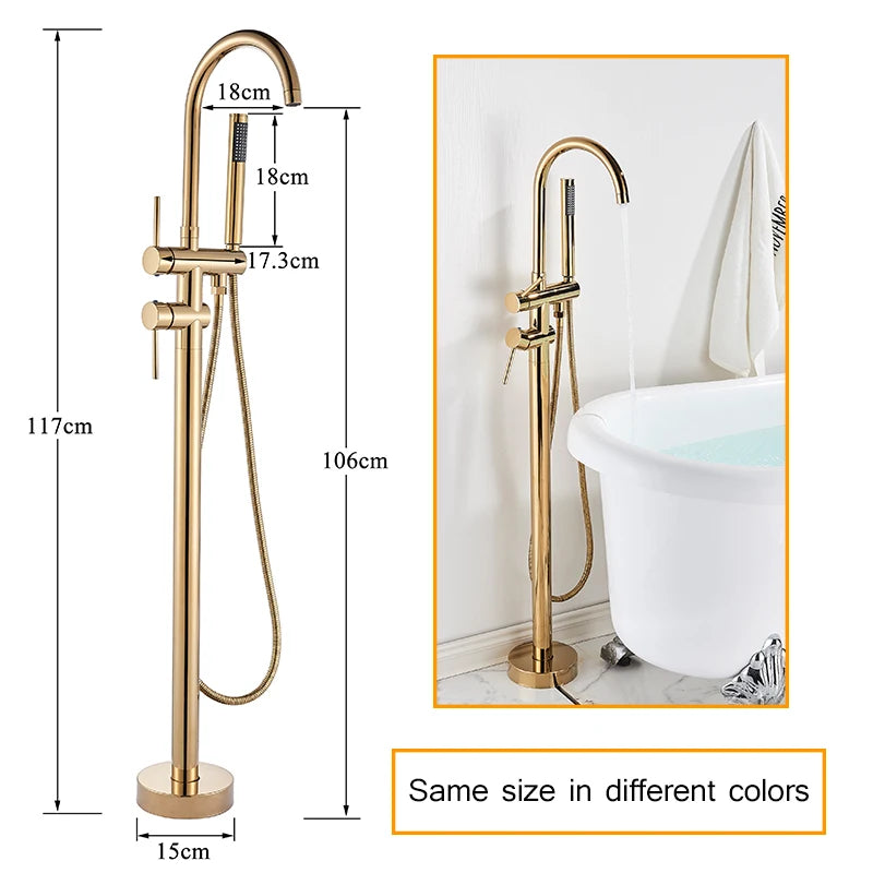 Robinet de Baignoire sur Pied 7 Finitions Bec Pivotant