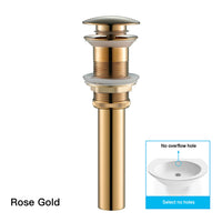 Bonde Lavabo Pop-Up Laiton 66 mm avec ou sans Trop-Plein, 8 Finitions
