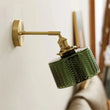 Applique Salle de Bain Verre Vert Cuivre avec Interrupteur Style Nordique