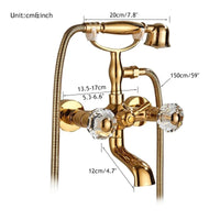 Robinet de Baignoire Laiton Cascade Dorée Style Rétro