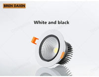 Spot LED Encastrable COB Cuisine Dimmable Noir, Blanc ou Doré