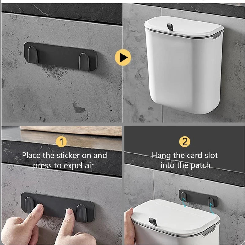 Poubelle Murale Salle de Bain avec Couvercle