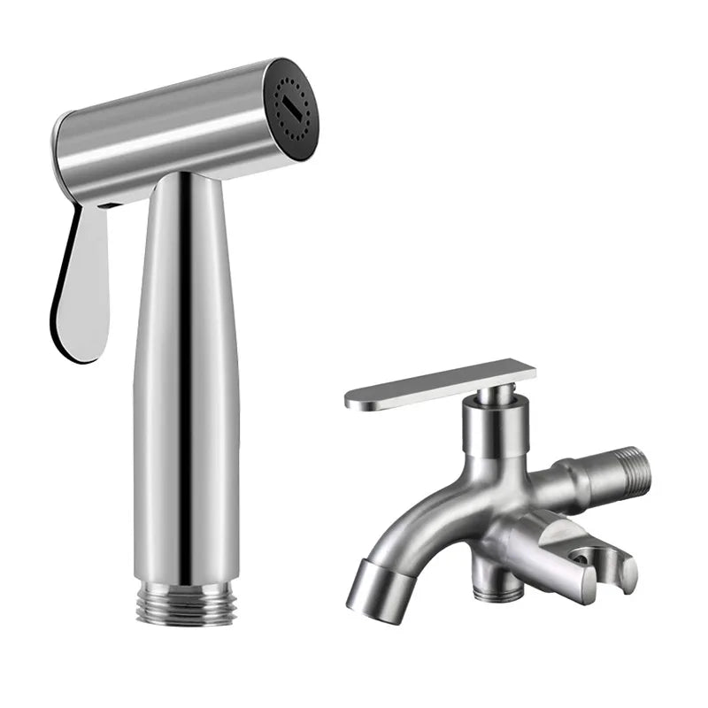 Douchette WC Deux Modes Manuel et Continu Inox