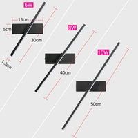 Applique Murale LED 330° Barre ou Anneau, Noir ou Blanc, 30 à 50 cm