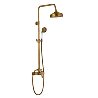 Colonne de Douche Rétro Laiton Antique avec Pommeau Pluie et Douchette
