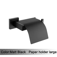 Accessoires Salle de Bain Noir Mat à la Pièce, 13 Articles