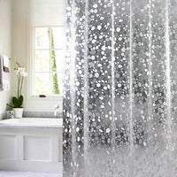 Rideau de Douche Transparent 3D PVC Mosaïque ou Galets, 8 Dimensions