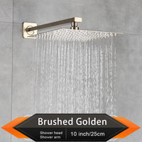 Pommeau de Douche Effet Pluie Carré Ultra-Plat, avec Bras Mural