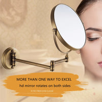 Miroir Grossissant Mural Laiton Pliable Télescopique Double Face