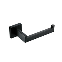 Accessoires Salle de Bain Carrés Inox Noir Mat à la Pièce, 6 Articles