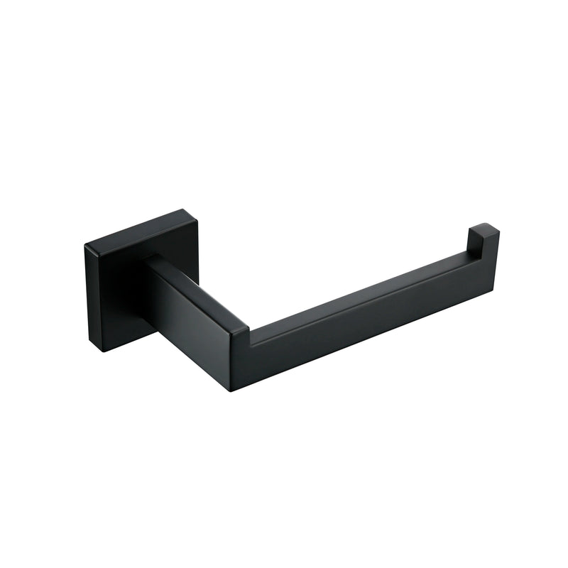 Accessoires Salle de Bain Carrés Inox Noir Mat à la Pièce, 6 Articles