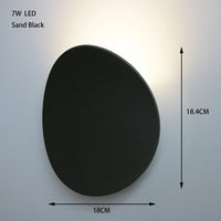 Applique Murale LED Galet ou Courbe, Blanche ou Noire, 5 ou 7 W