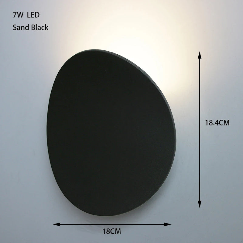 Applique Murale LED Galet ou Courbe, Blanche ou Noire, 5 ou 7 W