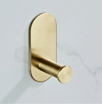 Accessoires Salle de Bain Adhésifs Doré Brossé à la Pièce, 5 Articles