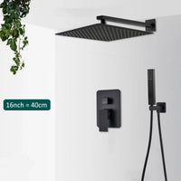 Douche Encastrable Noire Cascade de Pluie avec Bec