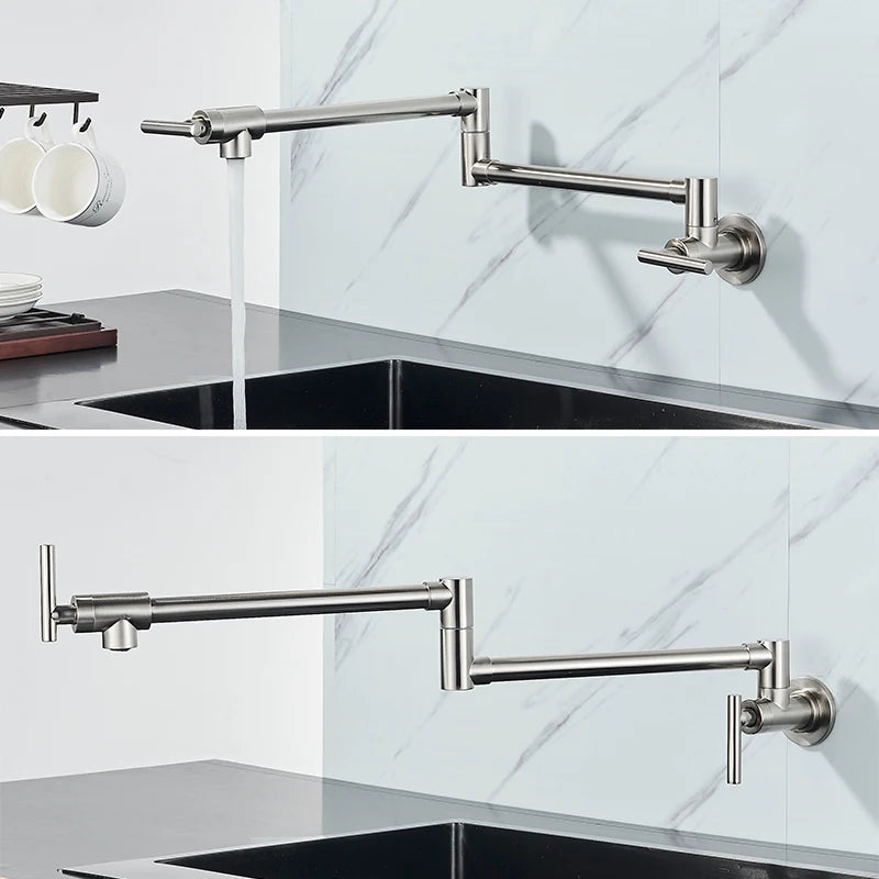 Robinet Remplisseur Mural Pliable Laiton, Une ou Deux Commandes, 4 Finitions