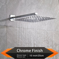 Pommeau de Douche Effet Pluie Carré Ultra-Plat, avec Bras Mural