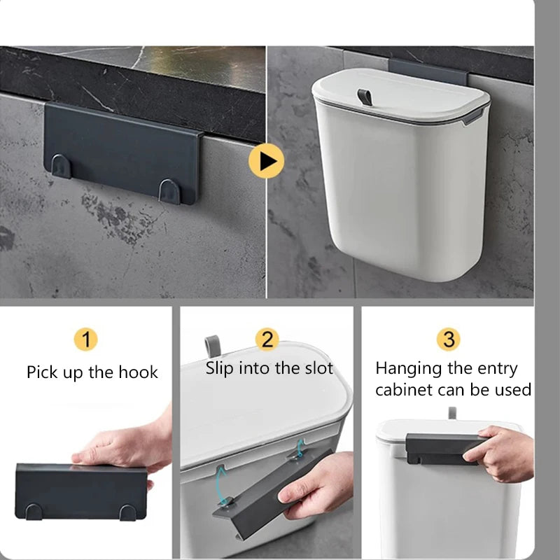Poubelle Murale Salle de Bain avec Couvercle