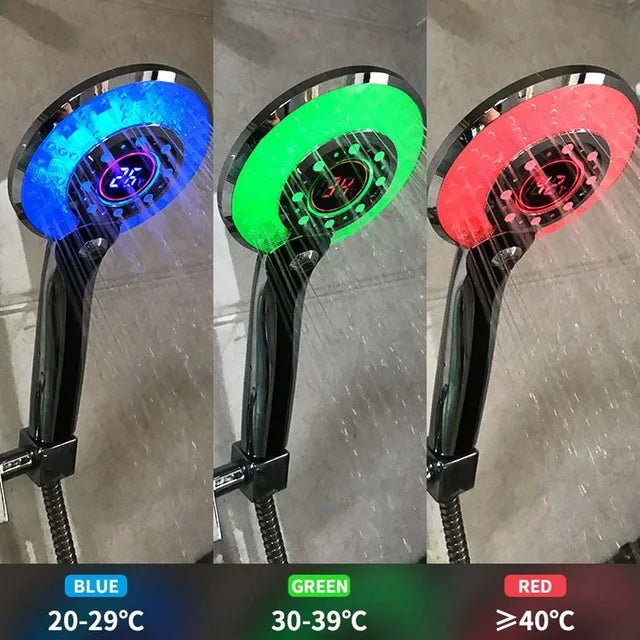 Pommeau de Douche LED Affichage Température 3 Couleurs