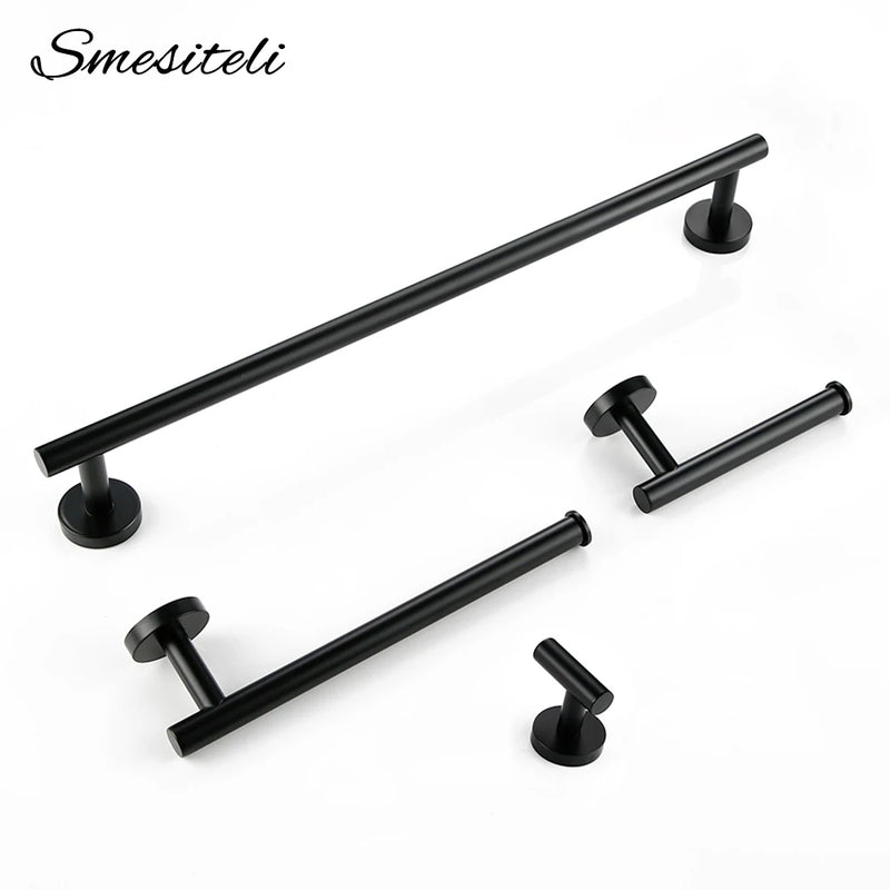 Accessoires Salle de Bain Inox 4 Pièces Support Mural