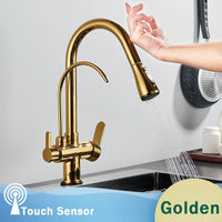 Mitigeur de Cuisine Laiton Tactile Filtrant Bec Pivotant