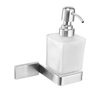 Distributeur de Savon Mural Inox Brossé, Flacon Dépoli Rond ou Carré