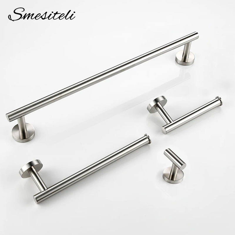 Accessoires Salle de Bain Inox 4 Pièces Support Mural