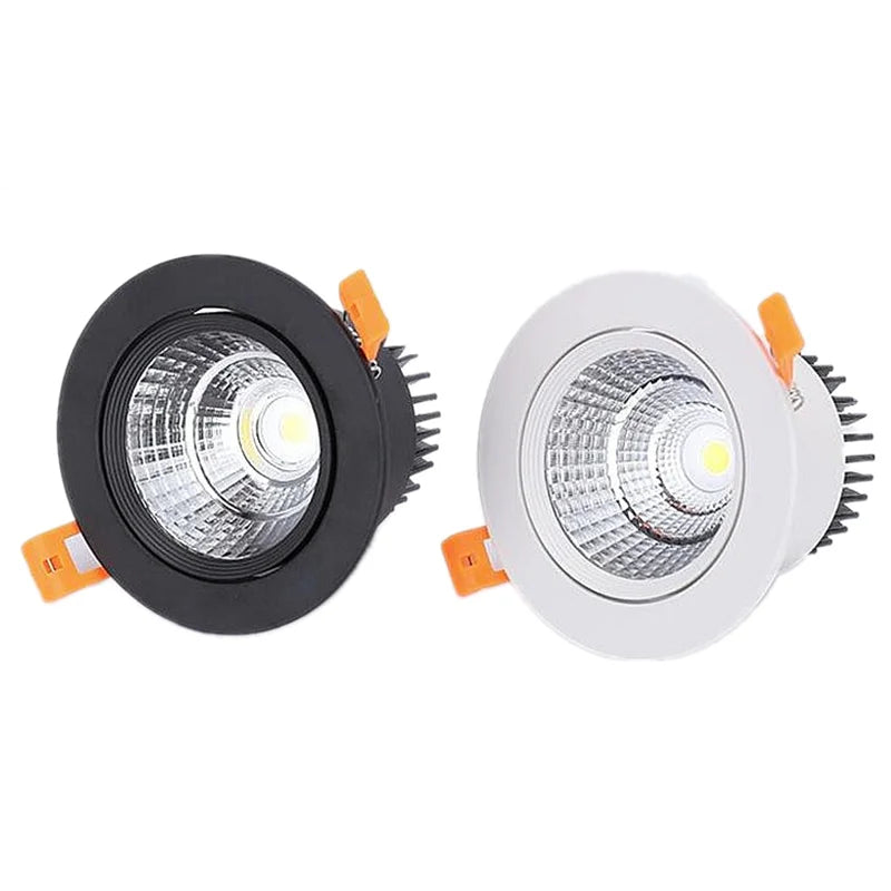 Spot LED Encastrable COB Cuisine Dimmable Noir, Blanc ou Doré