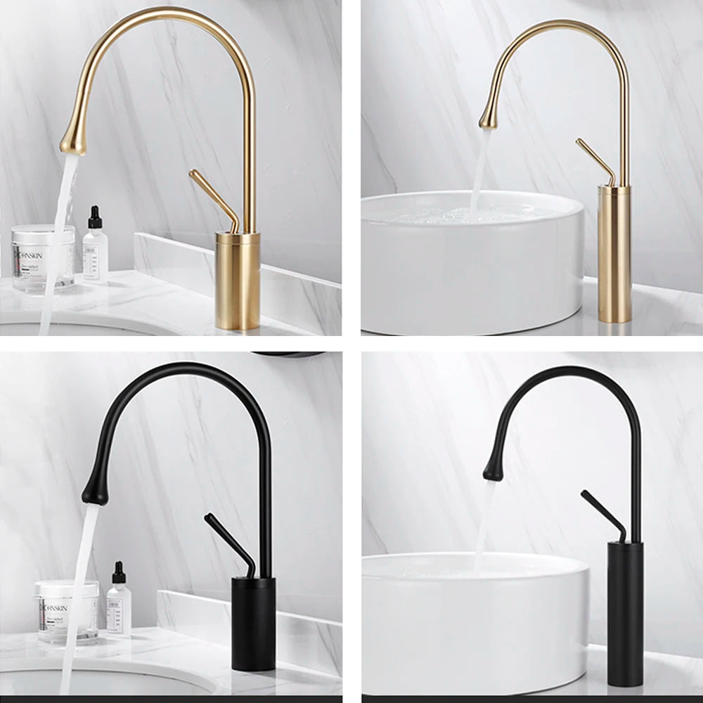 Mitigeur de Lavabo Moderne Monté sur Plan en Laiton