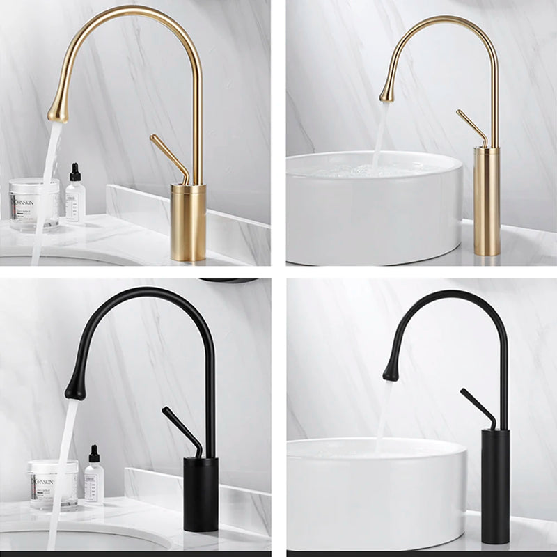 Mitigeur de Lavabo Moderne Monté sur Plan en Laiton