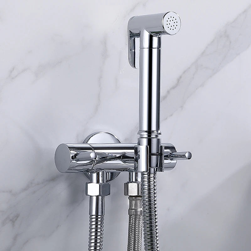 Douchette WC Laiton à la Pièce ou en Kit Complet, Doré, Noir, Chromé