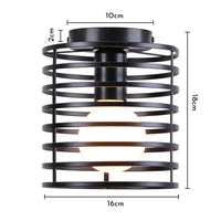 Plafonnier Cuisine Industriel Noir Semi-Encastré, Cage Métal, 25 Modèles au Choix