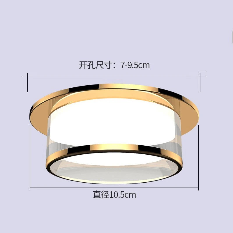 Spot Encastrable Cuisine Cristal LED 7 W, Doré, Chromé ou Blanc