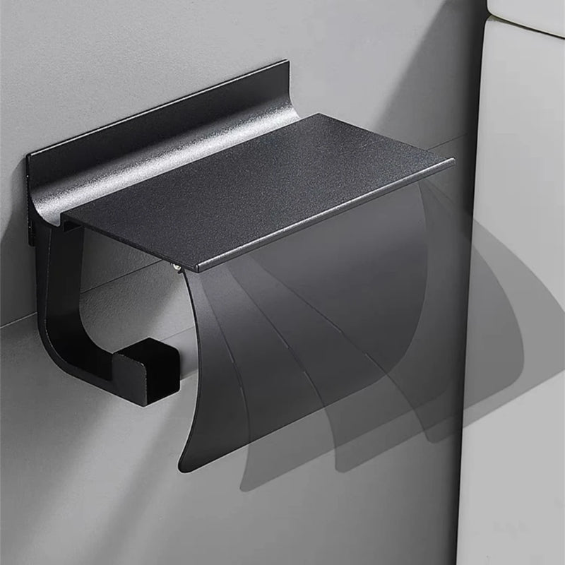 Porte-Papier Toilette Aluminium avec Étagère de Rangement