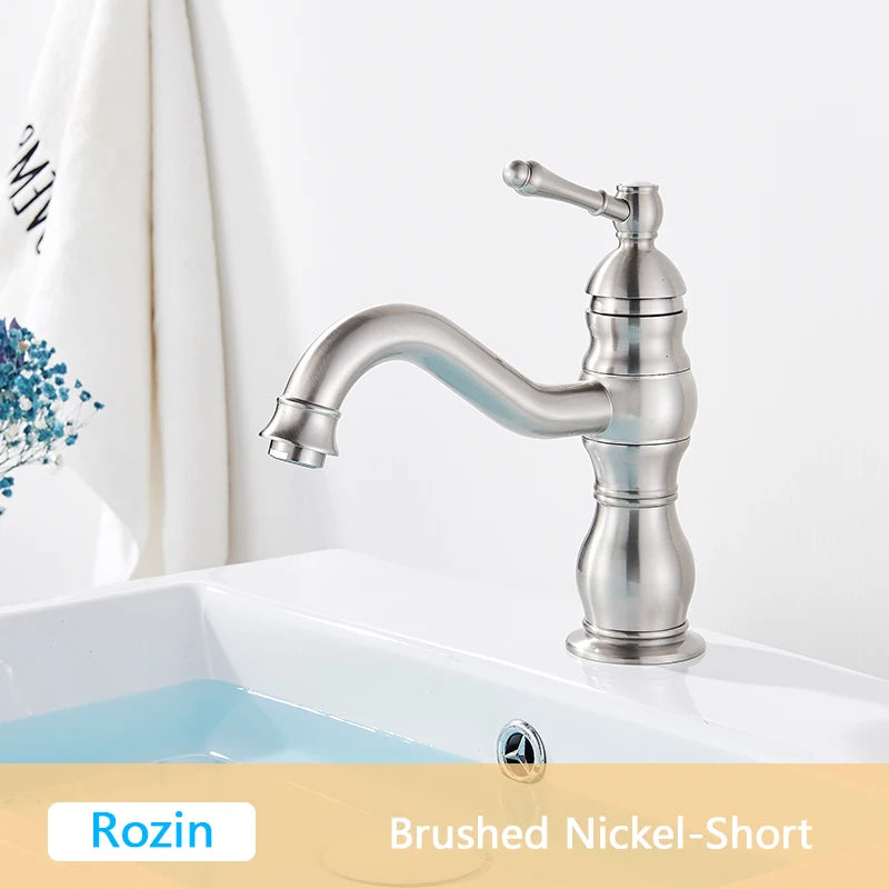 Mitigeur Lavabo Rétro Pivotant 360 Laiton