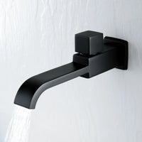 Robinet Mural Lavabo Eau Froide en Laiton, Noir ou Chromé, 3 Modèles