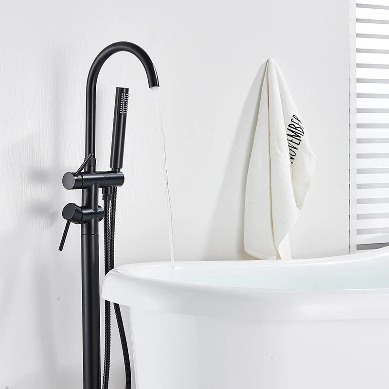 Robinet Baignoire sur Pied en Laiton avec Douchette 115 cm