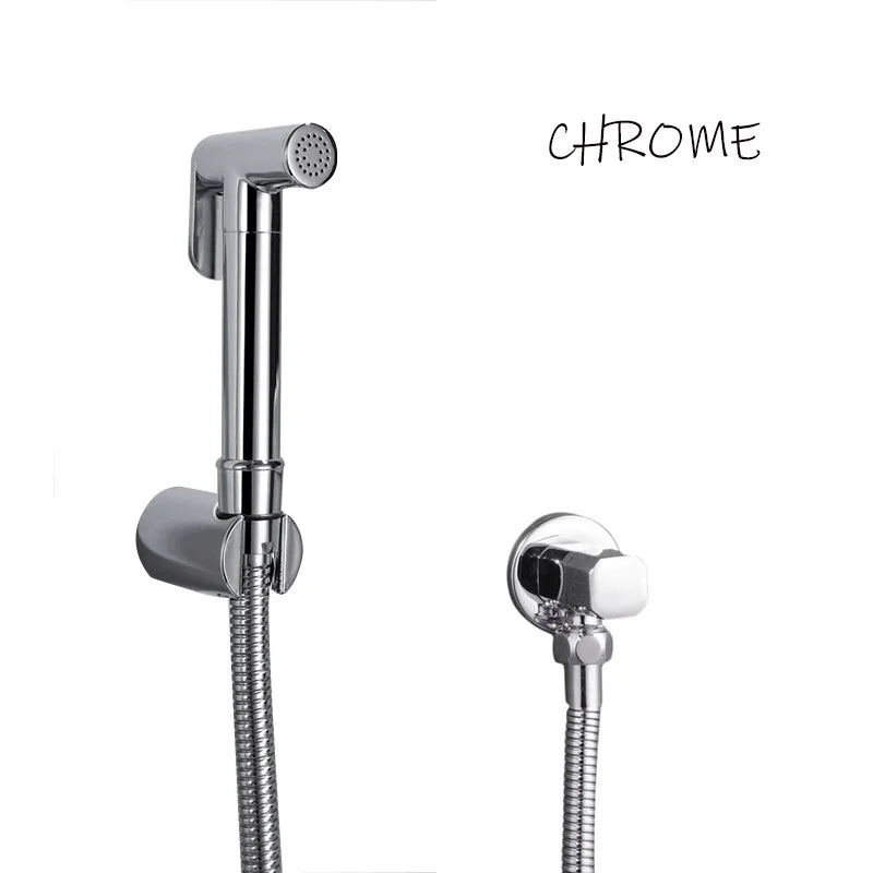 Kit Douchette WC Murale avec Flexible et Robinet d'Angle, 6 Finitions