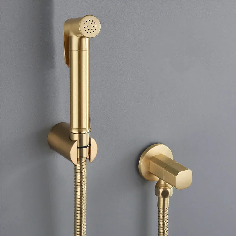 Kit Douchette WC Murale avec Flexible et Robinet d'Angle, 6 Finitions