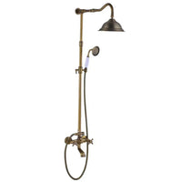 Colonne de Douche Rétro Laiton Antique avec Pommeau Pluie et Douchette