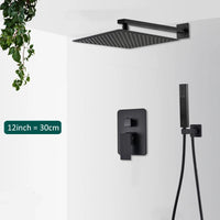 Douche Encastrable Noire Cascade de Pluie avec Bec