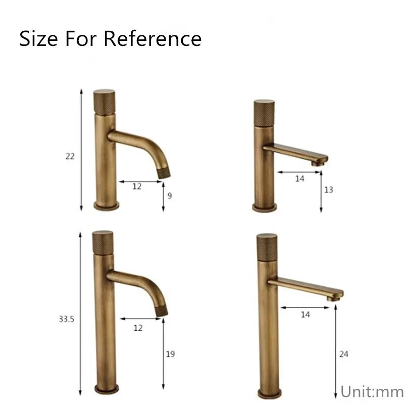 Mitigeur Lavabo Bronze Antique à Poser Laiton
