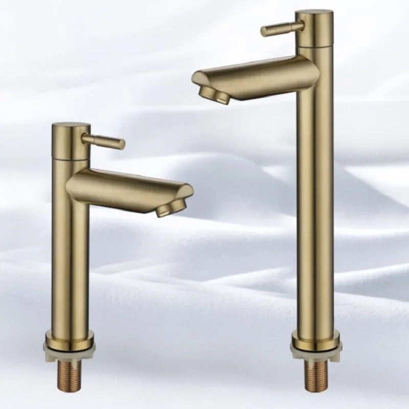 Robinet de Lave-Main Eau Froide Doré Brossé Inox 304