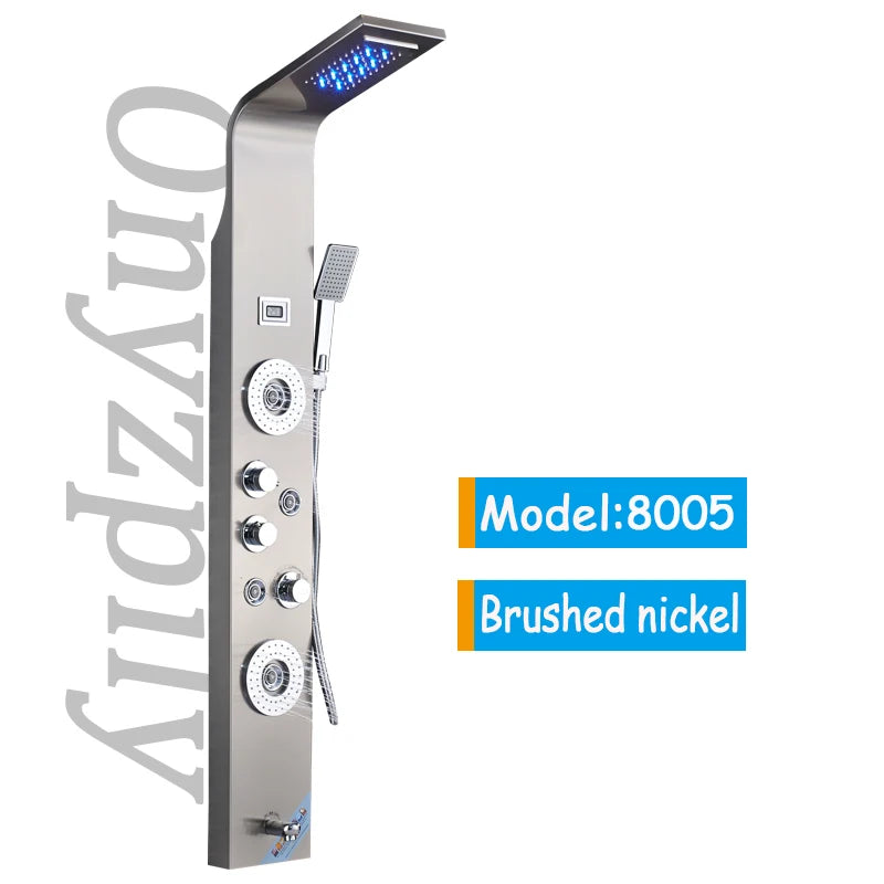 Colonne de Douche LED Cascade et Pluie, 18 Modèles dont Thermostatique