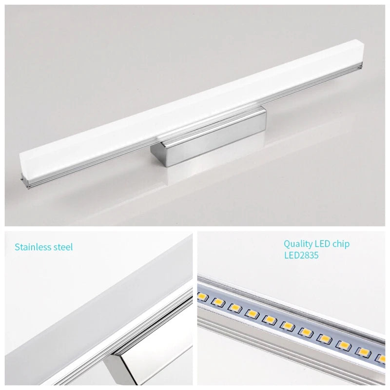 Applique LED Miroir Salle de Bain Inox 40 à 110 cm