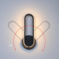 Applique Murale LED 330° Barre ou Anneau, Noir ou Blanc, 30 à 50 cm