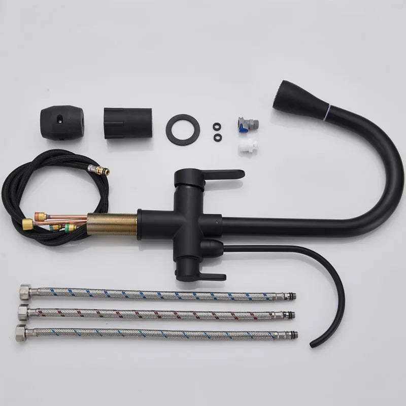 Mitigeur Cuisine Col de Cygne Eau Filtrée Extractible, 8 Finitions